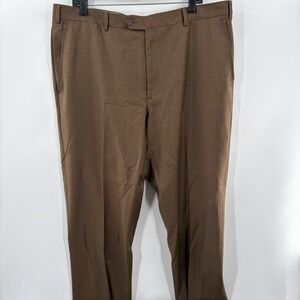 Santorelli Dress Pant Mens 40 Brown Romeo Luxury Serge Straight 1900F Wool Italy
